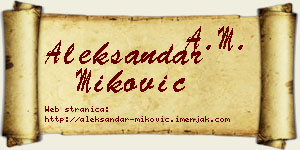 Aleksandar Miković vizit kartica